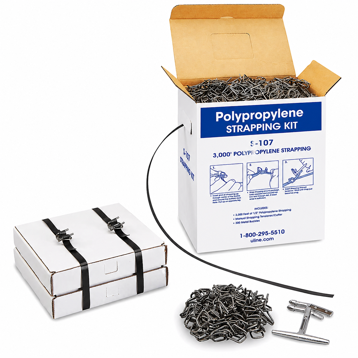 Polypropylene Strapping Kit, 1/2 in. x 3,000 ft.
