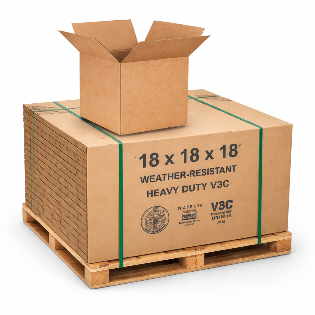 Corrugated Shipping Boxes, 18 x 18 x 18 in., Heavy Duty