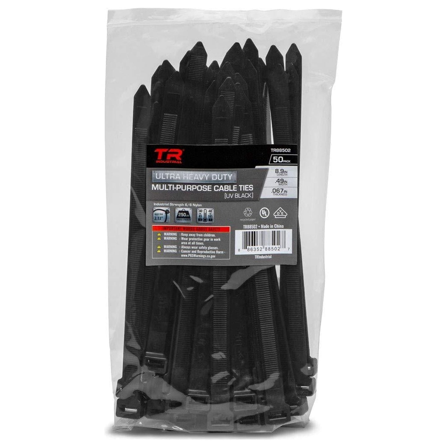 Heavy Duty Cable Ties - Black UV Resistant