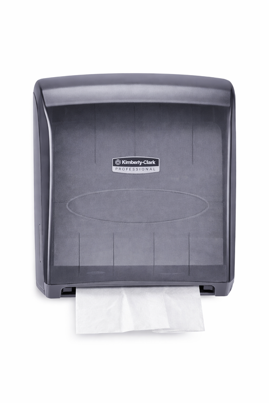 Folded Paper Towel Dispenser, Plastic, Smoke