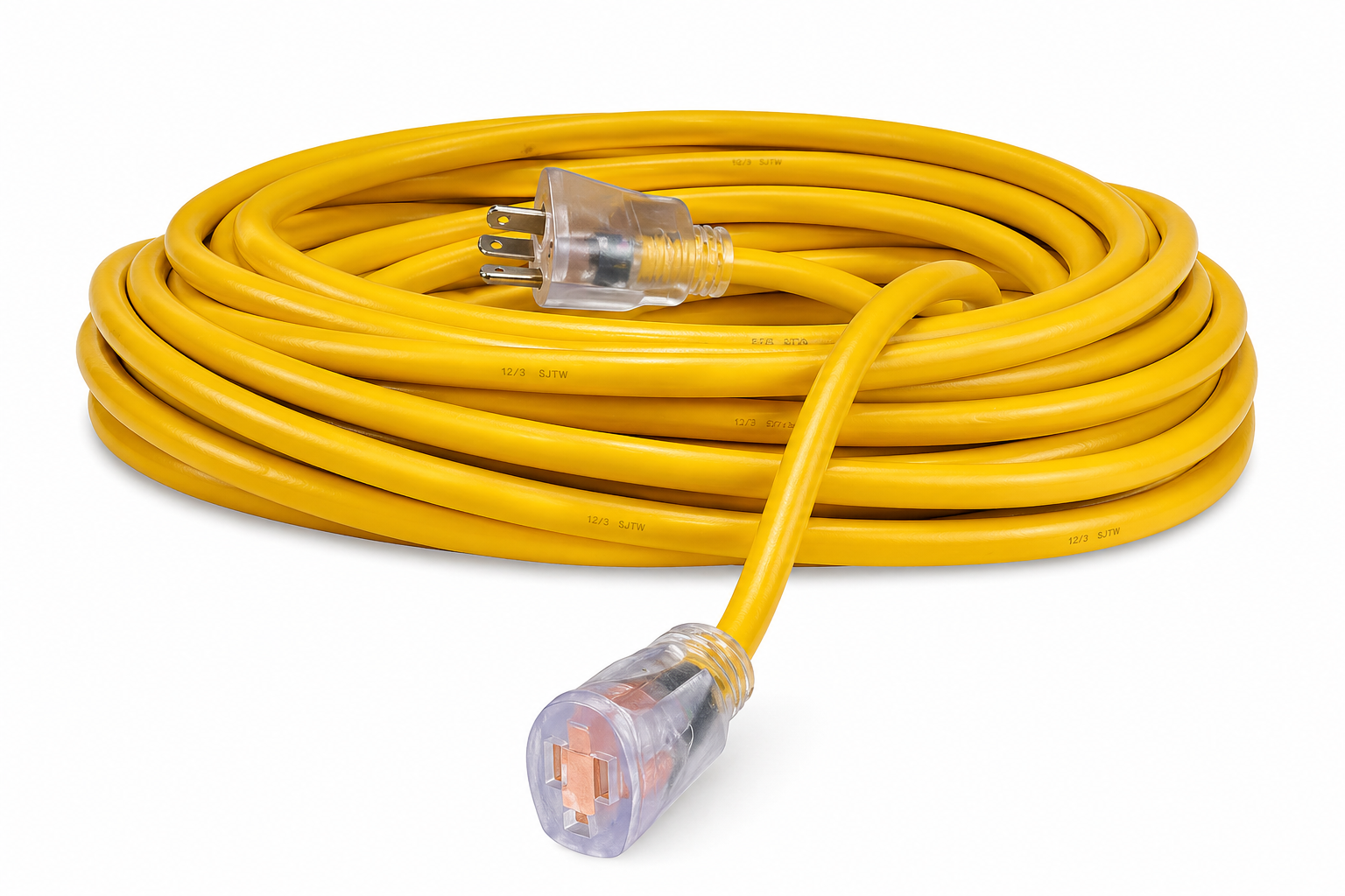 Heavy Duty Extension Cord, 50 ft., 10/3 Gauge, 20 Amp, Yellow