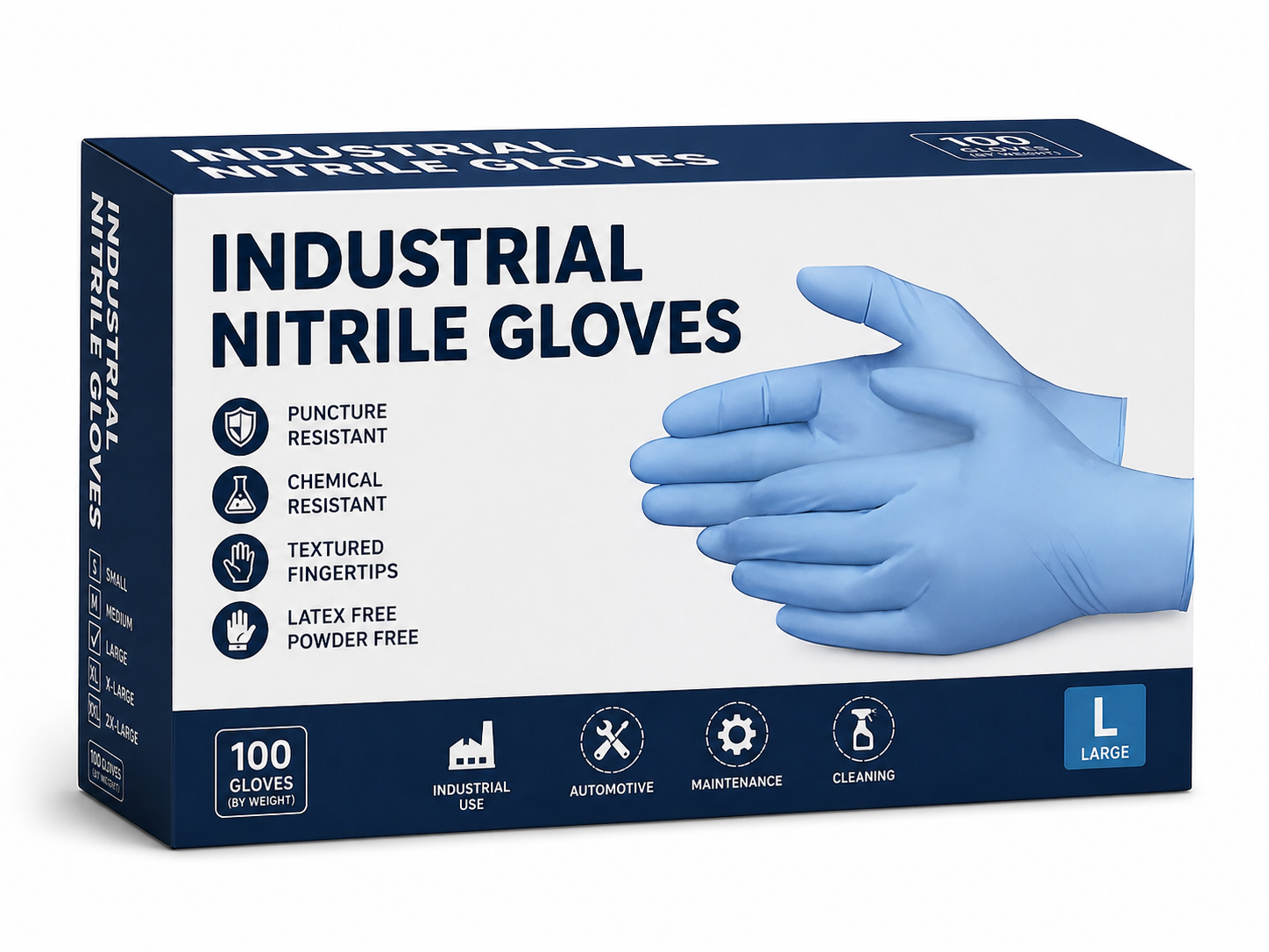 Industrial Nitrile Gloves, Powder-Free, 6 Mil