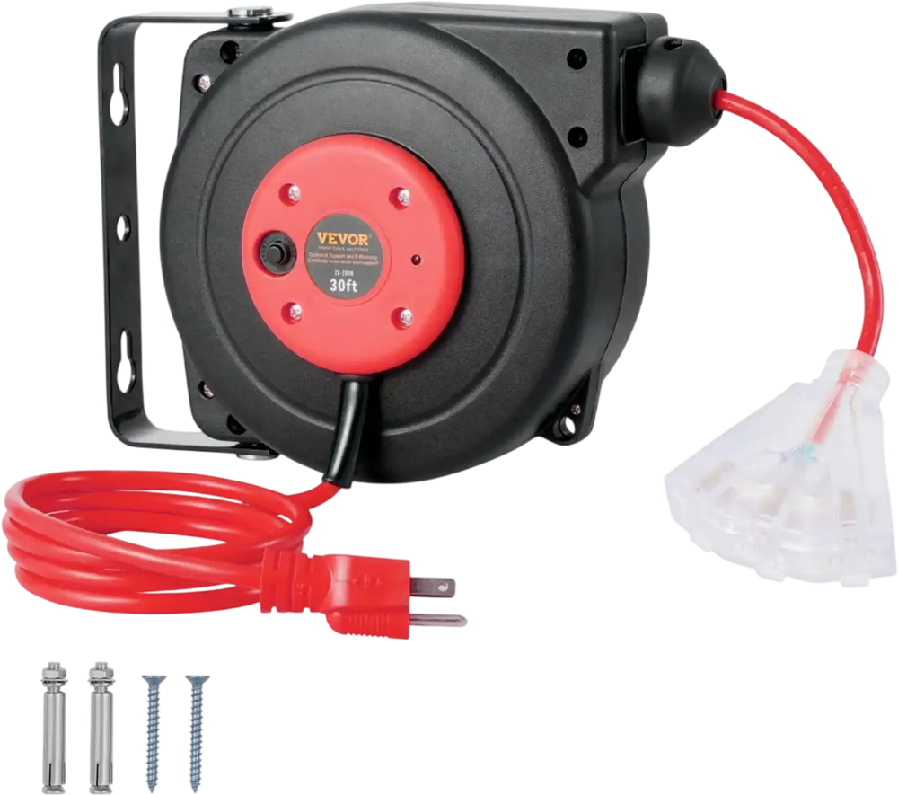 Retractable Extension Cord Reel - 50 ft.