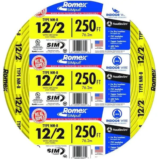 Romex NM-B Wire - 12/2 with Ground, 250 ft.