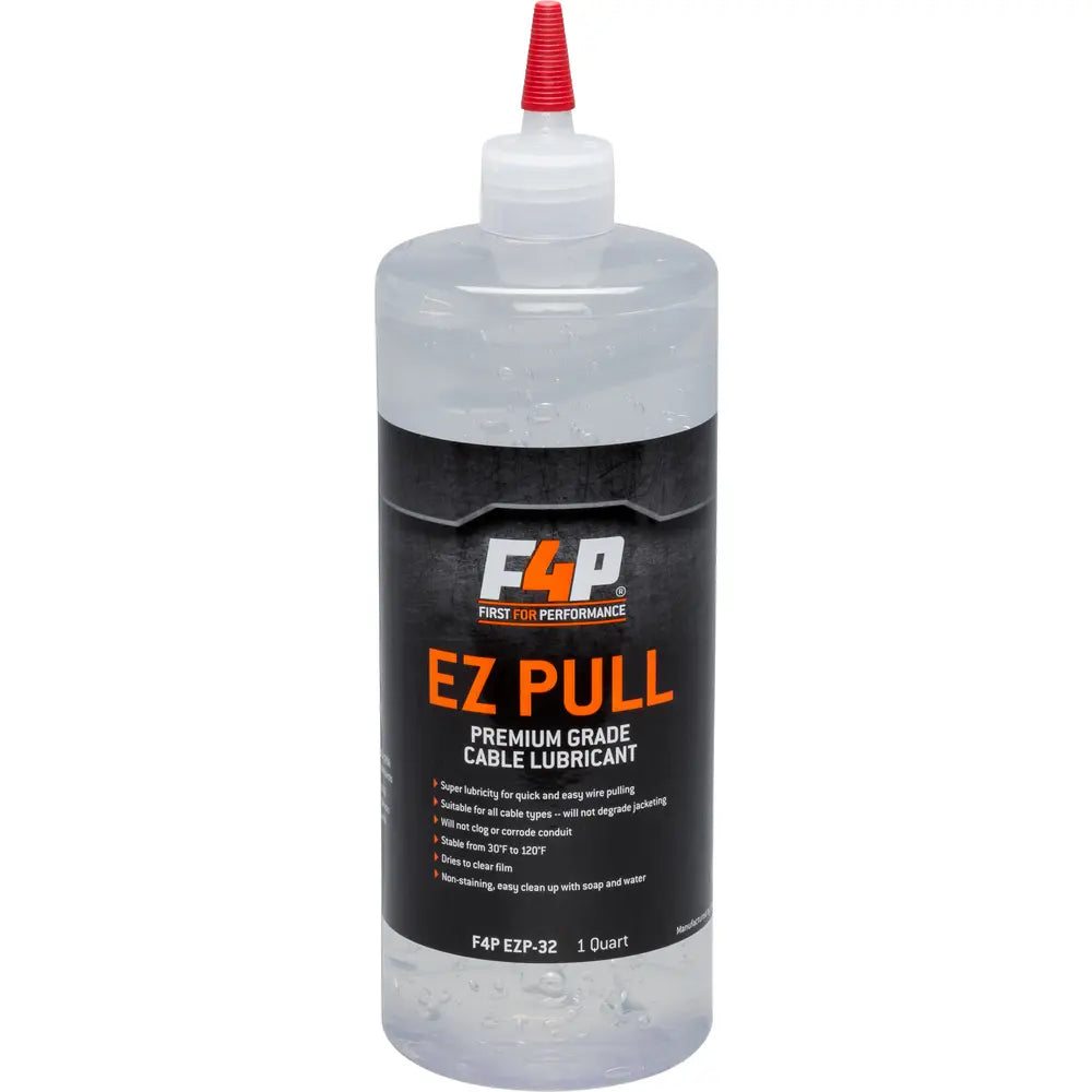 F4P EZ Pull premium grade cable lubricant in 32 oz squeeze bottle