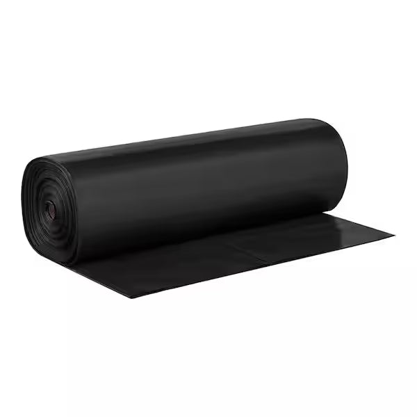 black opaque 6 mil poly sheeting roll for containment covering dust control and surface protection