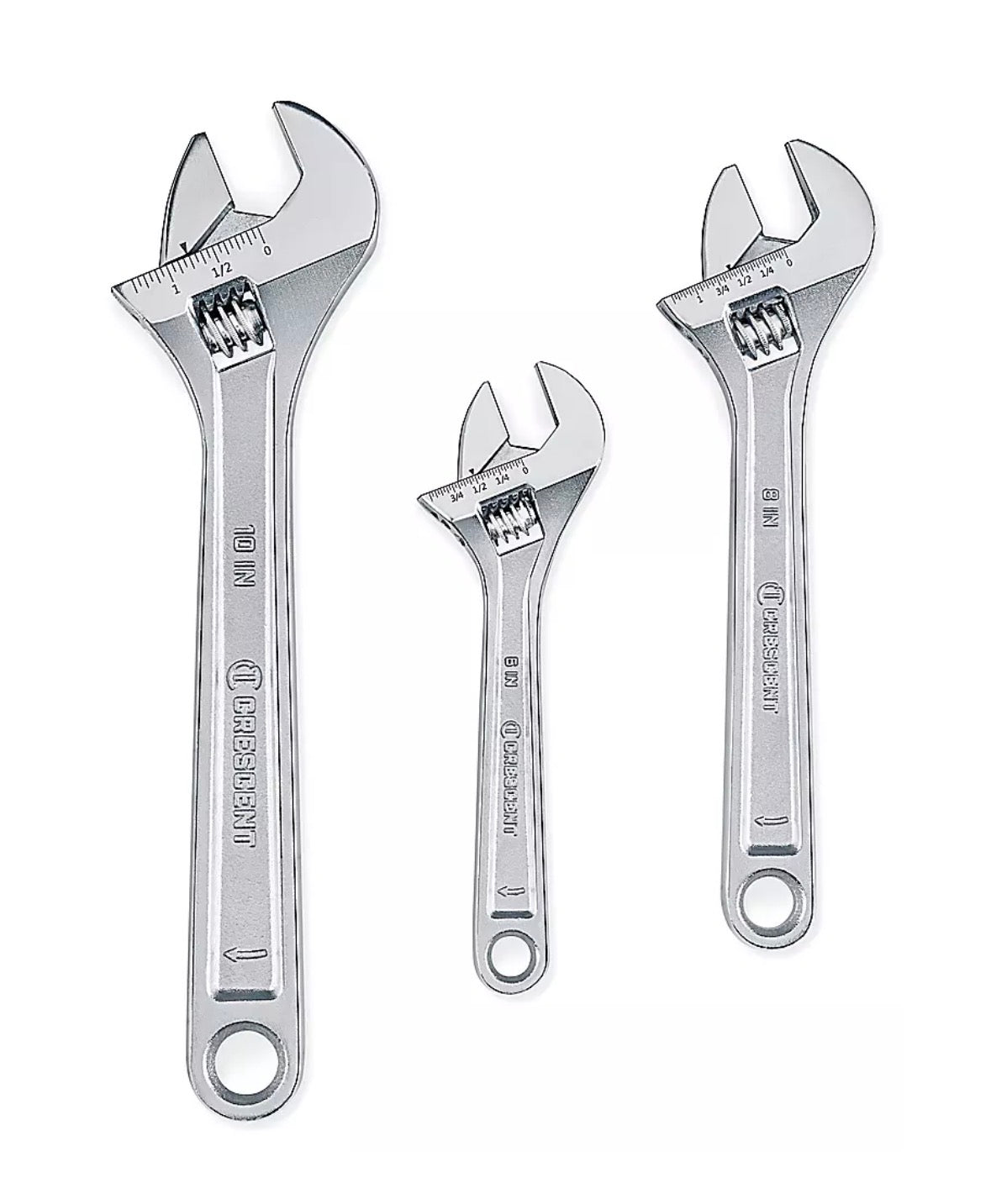 Pittsburgh adjustable wrench set 3 piece 6 8 and 10 inch