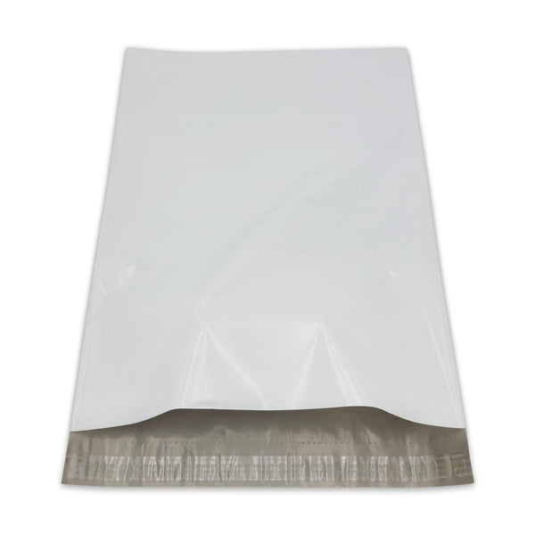 Tear-proof poly mailers 14.5 x 19 in., self-sealing, white, for shipping