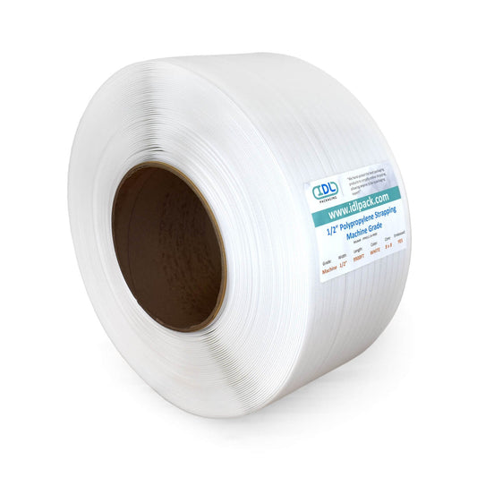 Polypropylene strapping coil, 1/2 in. x .031 in. x 7,200 ft., machine grade, for pallet strapping and shipping