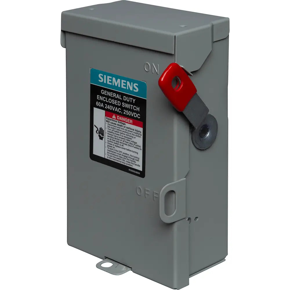 Siemens 60A 240V 2-pole non-fusible NEMA 3R general duty safety switch