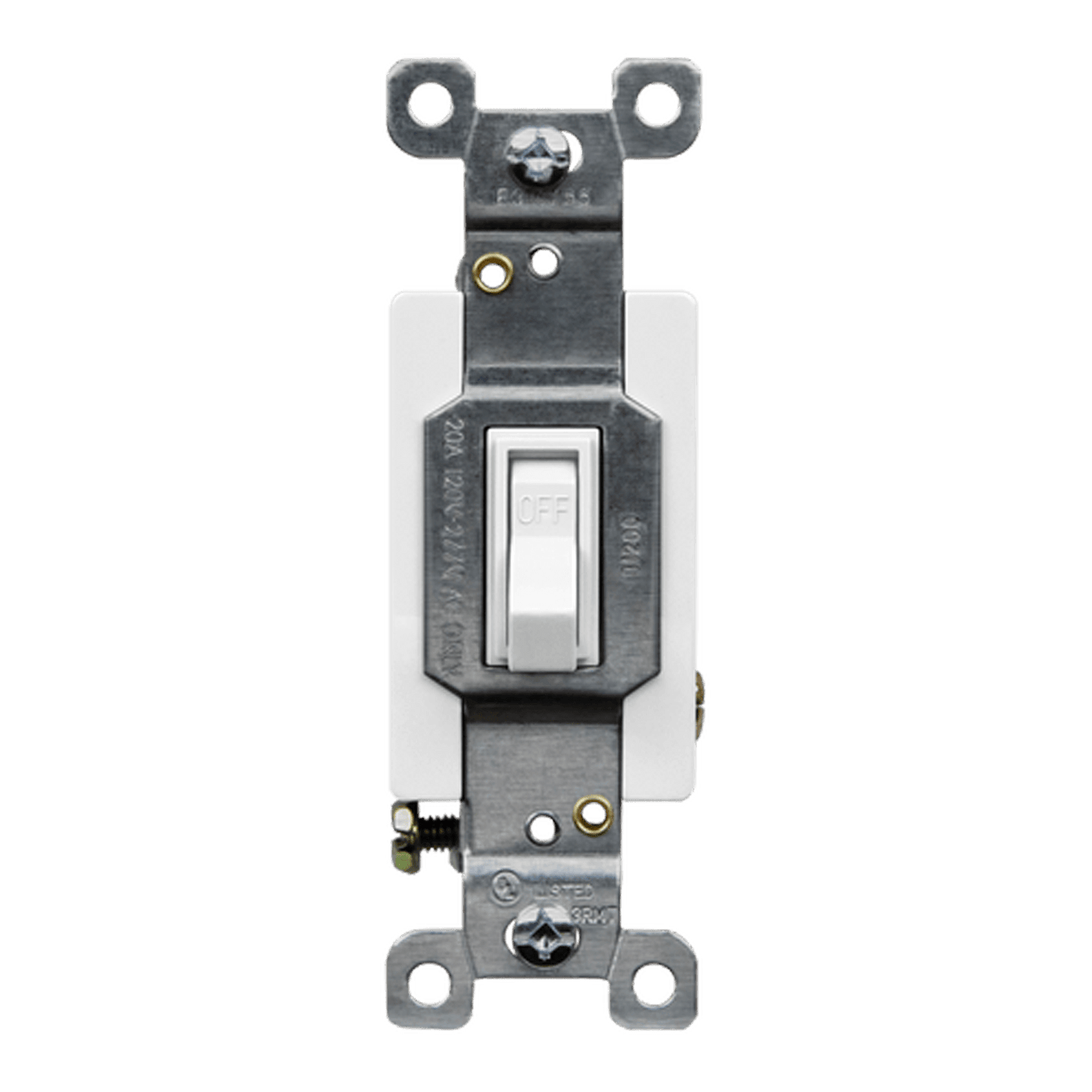 Single pole toggle light switch 20 amp white commercial grade
