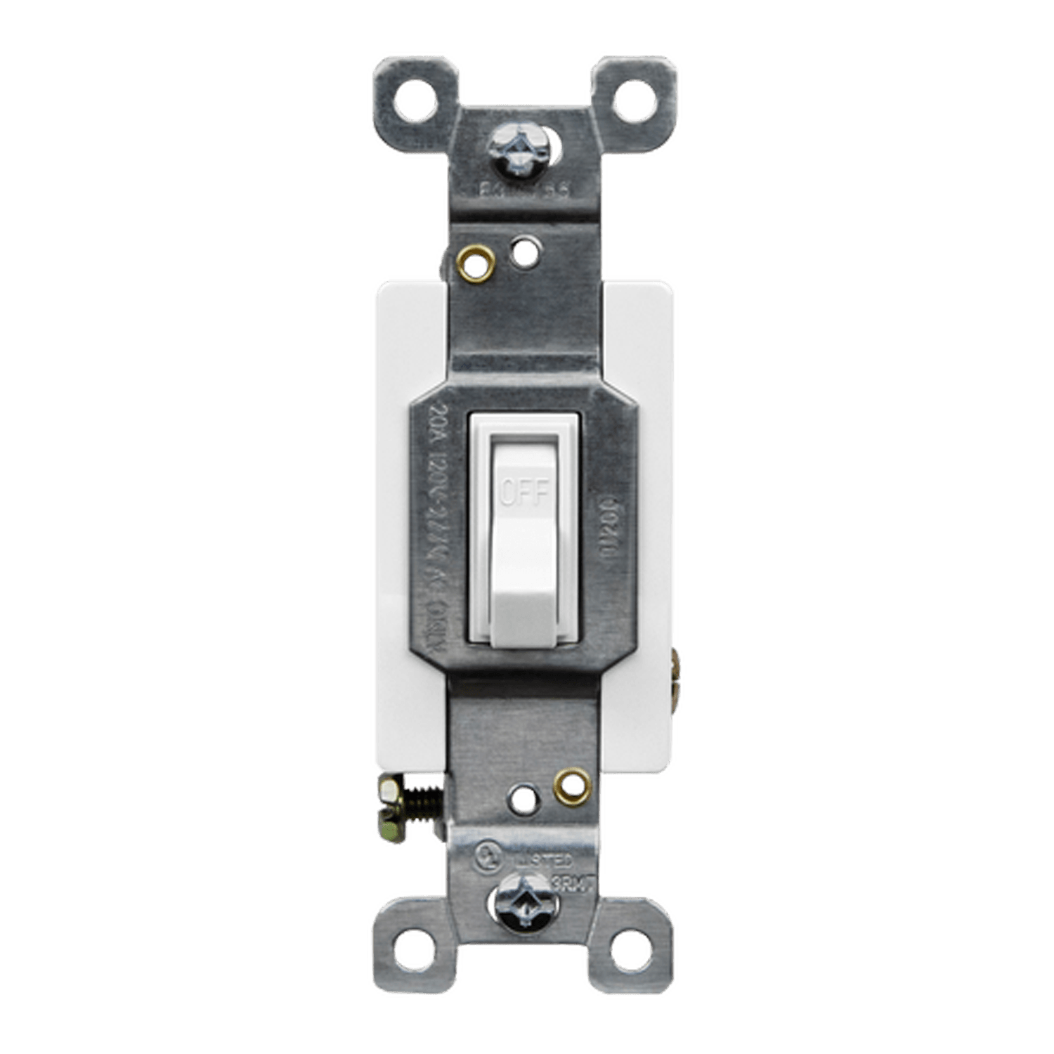 Single pole toggle light switch 20 amp white commercial grade