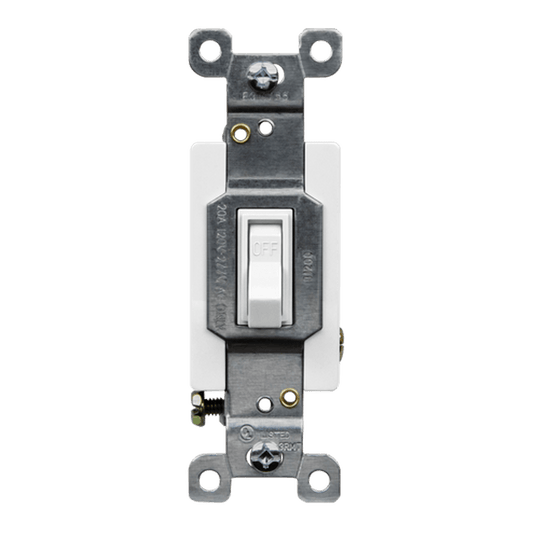 Single pole toggle light switch 20 amp white commercial grade