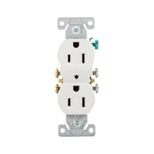 Standard Duplex Electrical Outlet 15 Amp White
