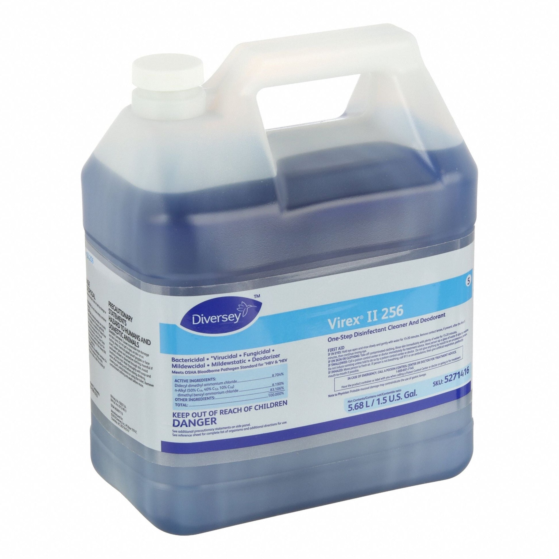 Diversey Virex II 256 One-Step Disinfectant Cleaner Concentrate 1.5 Gallon