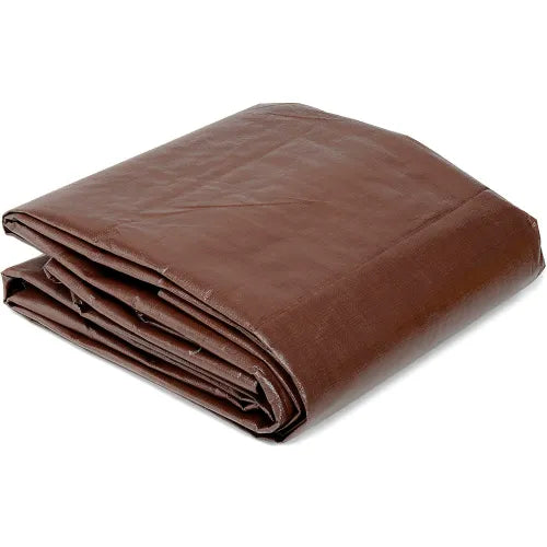 Heavy-Duty Brown Polyethylene Tarp 20 ft x 20 ft 8 oz